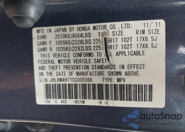 JHLRM4H77CC005366: 43019088