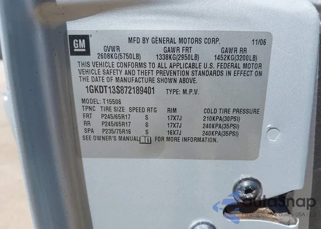 1GKDT13S872189401: 43019136