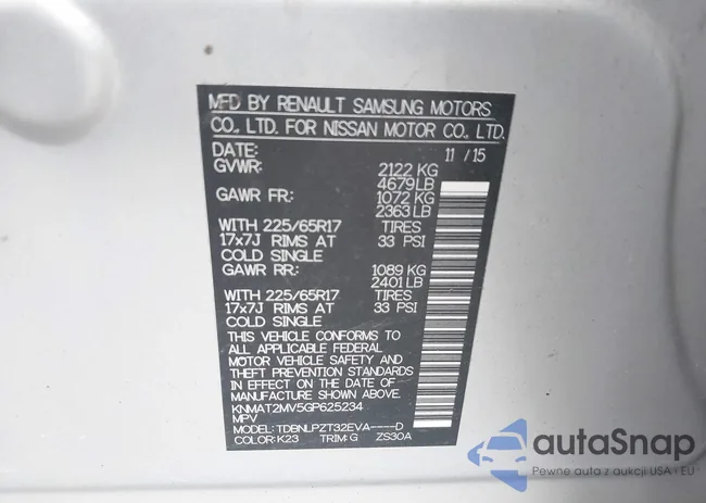 KNMAT2MV5GP625234: 43019181