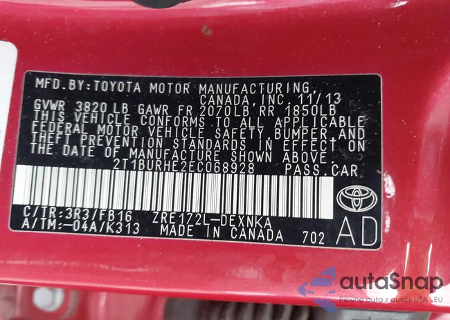 2T1BURHE2EC068928: 43019244