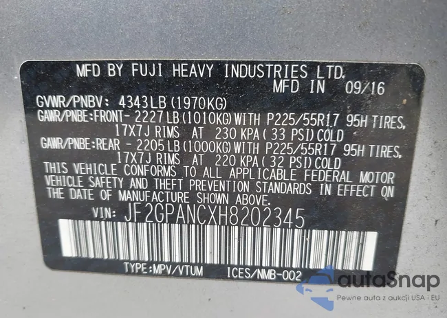JF2GPANCXH8202345: 43020312
