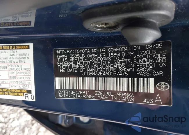 JTDBR32E460057478: 43020376