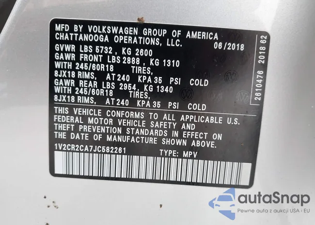 1V2CR2CA7JC582261: 43020415