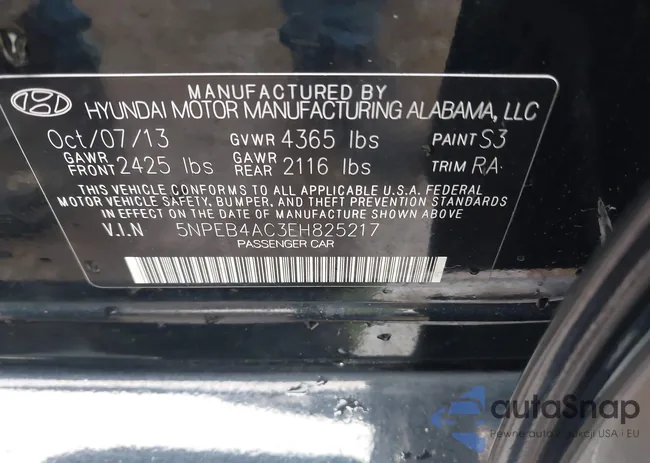 5NPEB4AC3EH825217: 43020429