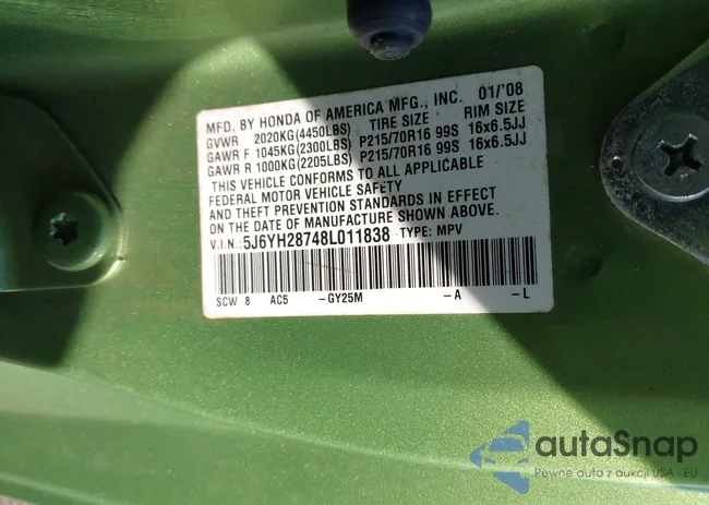 5J6YH28748L011838: 43020596