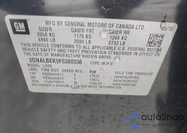 2GNALBEK0F6380336: 43020751