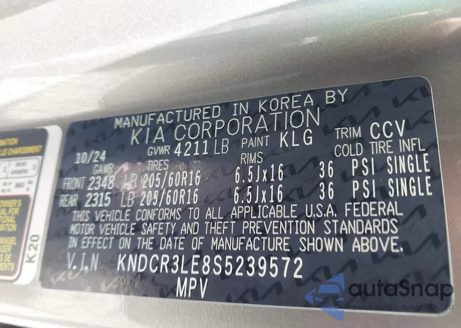 KNDCR3LE8S5239572: 43020758