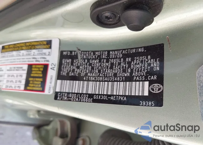 4T1BK3DB5AU354831: 43019987