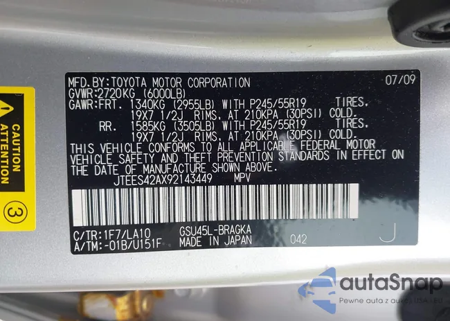 JTEES42AX92143449: 43019989