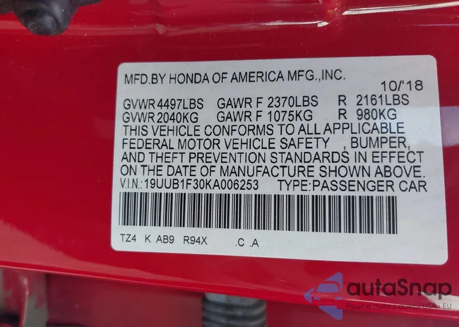 19UUB1F30KA006253: 43020032