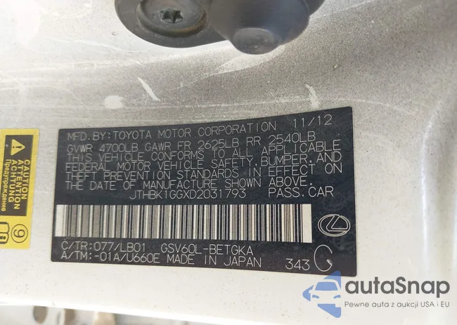 JTHBK1GGXD2031793: 43020141