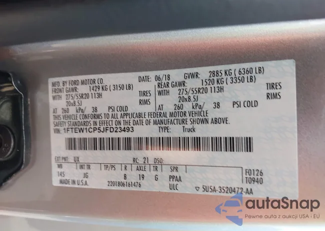 1FTEW1CP5JFD23493: 43021356