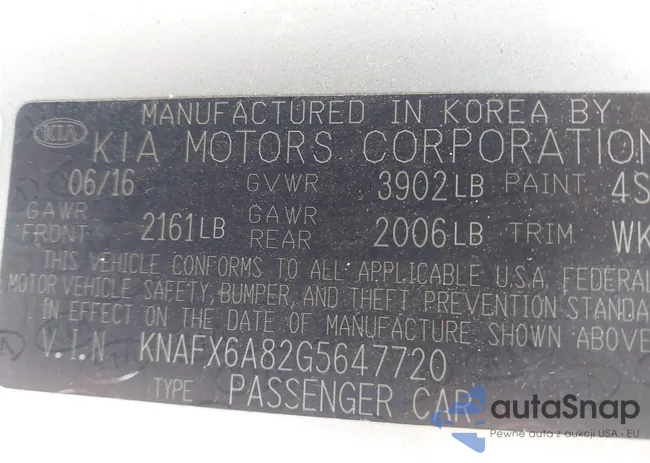 KNAFX6A82G5647720: 43021365