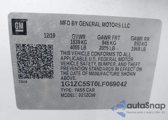 1G1ZC5ST0LF069042: 43021367