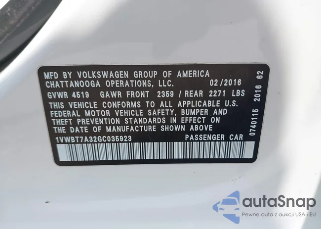 1VWBT7A32GC035923: 43021506