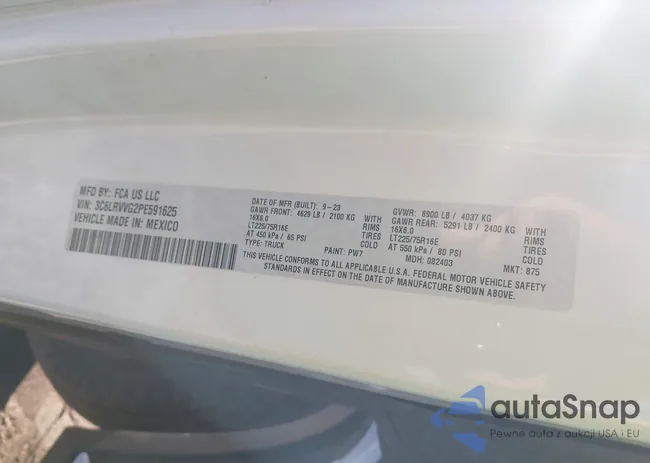 3C6LRVVG2PE591625: 43021661