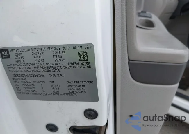 3GNBABFW4BS604599: 43021722