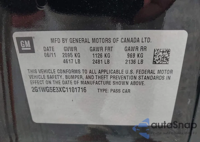 2G1WG5E3XC1101716: 43021762