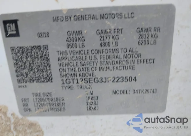 1GT12SEG3JF223504: 43021782