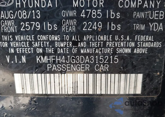 KMHFH4JG3DA315215: 43021844