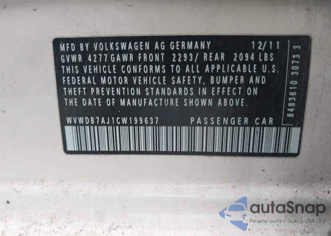 WVWDB7AJ1CW199637: 43021866