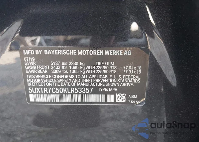 5UXTR7C50KLR53357: 43020996