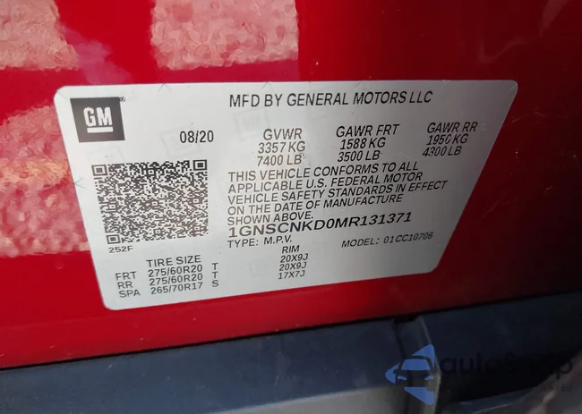 1GNSCNKD0MR131371: 43021145