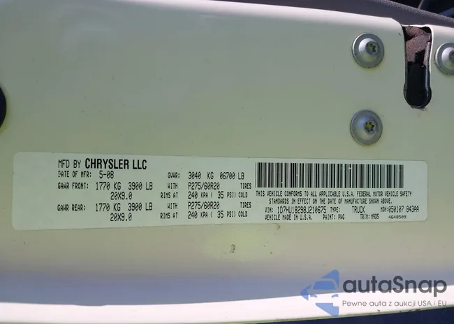 1D7HU18298J210675: 43021197