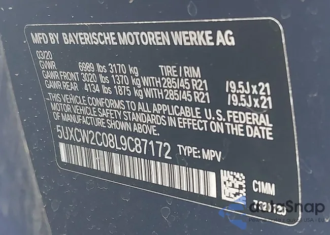 5UXCW2C08L9C87172: 43022320