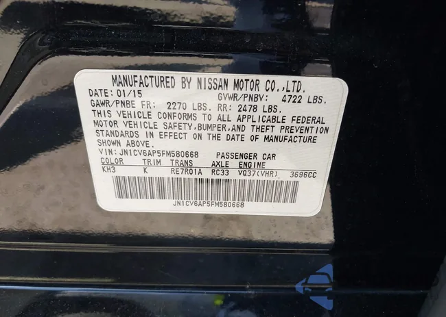 JN1CV6AP5FM580668: 43022361