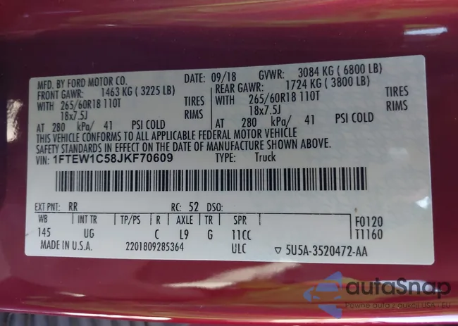 1FTEW1C58JKF70609: 43022506