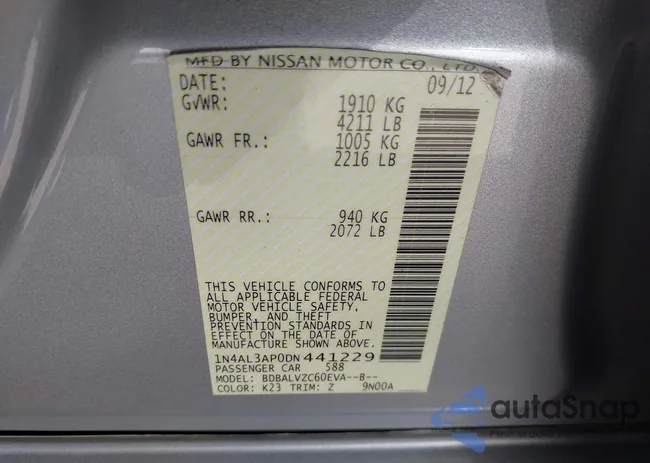 1N4AL3AP0DN441229: 43022524