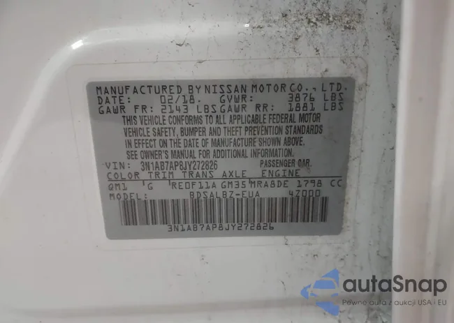 3N1AB7AP8JY272826: 43022583