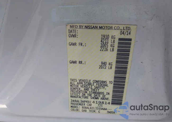 1N4AL3AP4EC419814: 43022776