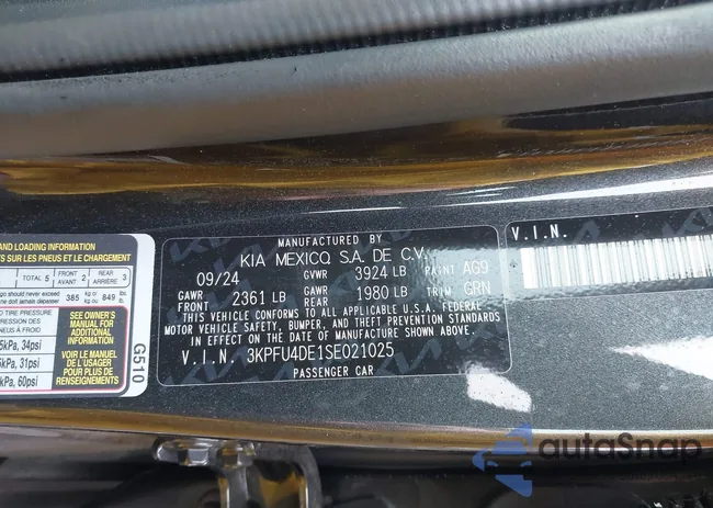 3KPFU4DE1SE021025: 43022831