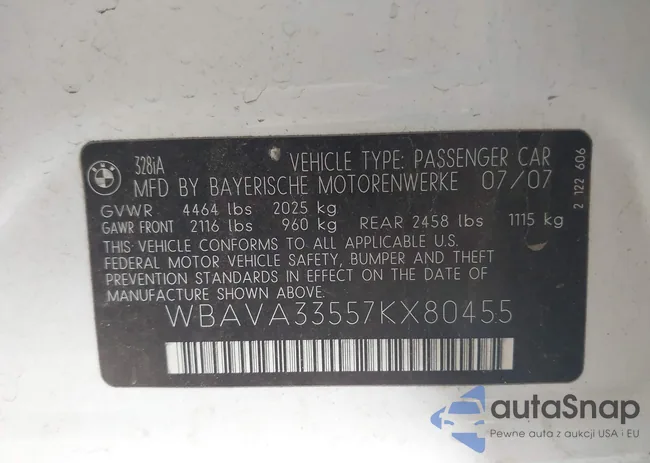 WBAVA33557KX80455: 43022854