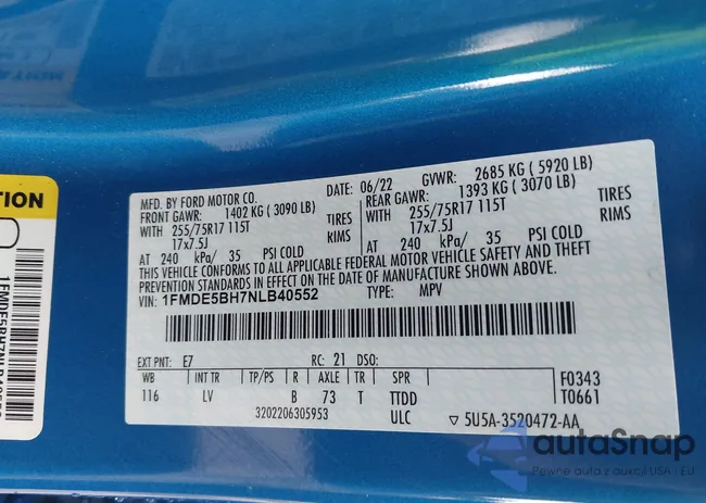 1FMDE5BH7NLB40552: 43021978