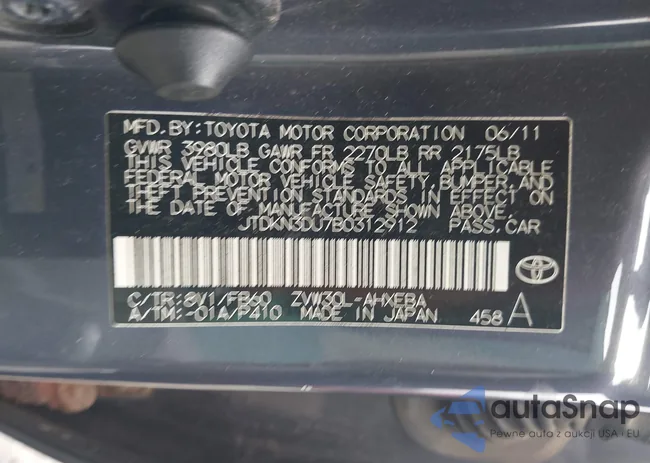 JTDKN3DU7B0312912: 43022055