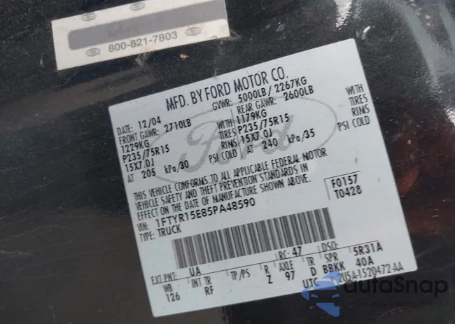 1FTYR15E85PA48590: 43022103