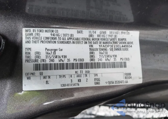 1FADP3F23EL445934: 43022167