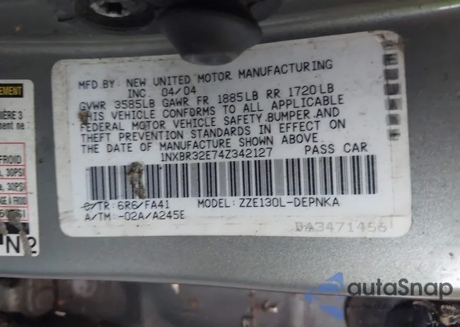 1NXBR32E74Z342127: 43023463