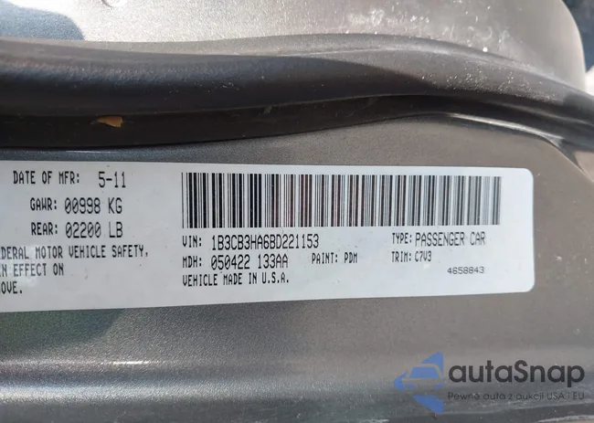 1B3CB3HA6BD221153: 43023827