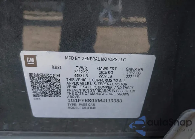 1G1FY6S0XM4110080: 43023085