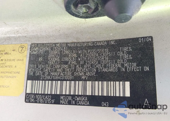 2T2HA31U84C010091: 43023148