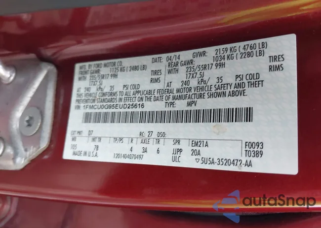 1FMCU0G95EUD25616: 43024269