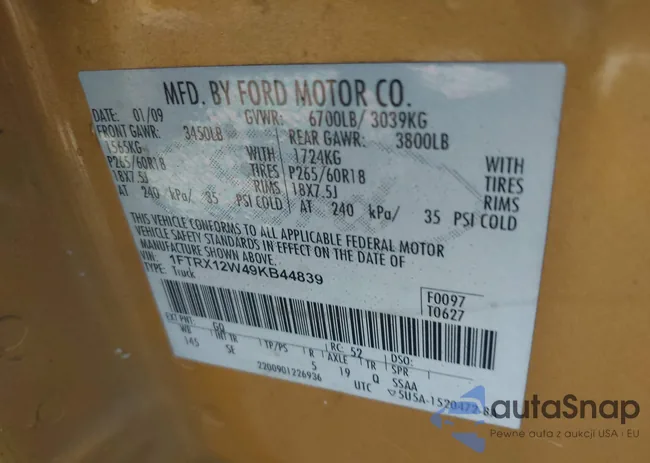 1FTRX12W49KB44839: 43024301