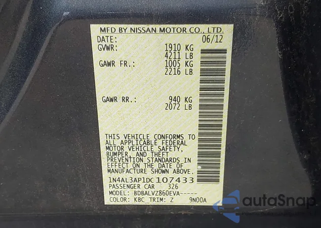 1N4AL3AP1DC107433: 43024414