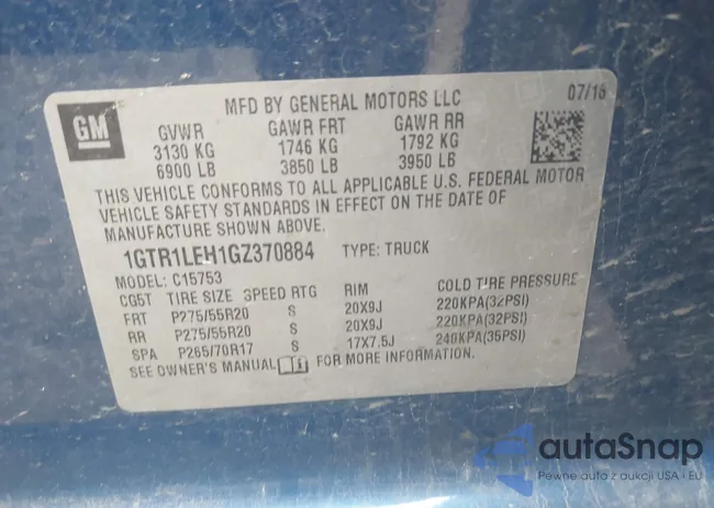 1GTR1LEH1GZ370884: 43024609