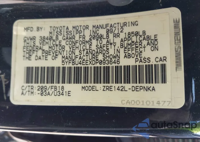 5YFBU4EEXDP093646: 43024625