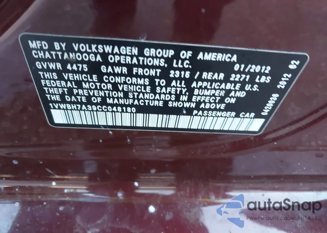 1VWBH7A39CC048180: 43024775